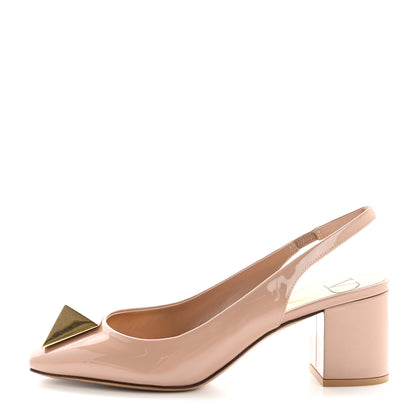 Valentino Garavani Patent One Stud Ankle Strap 60mm Block Heel Pumps 36 Rose Cannelle 1 of 11