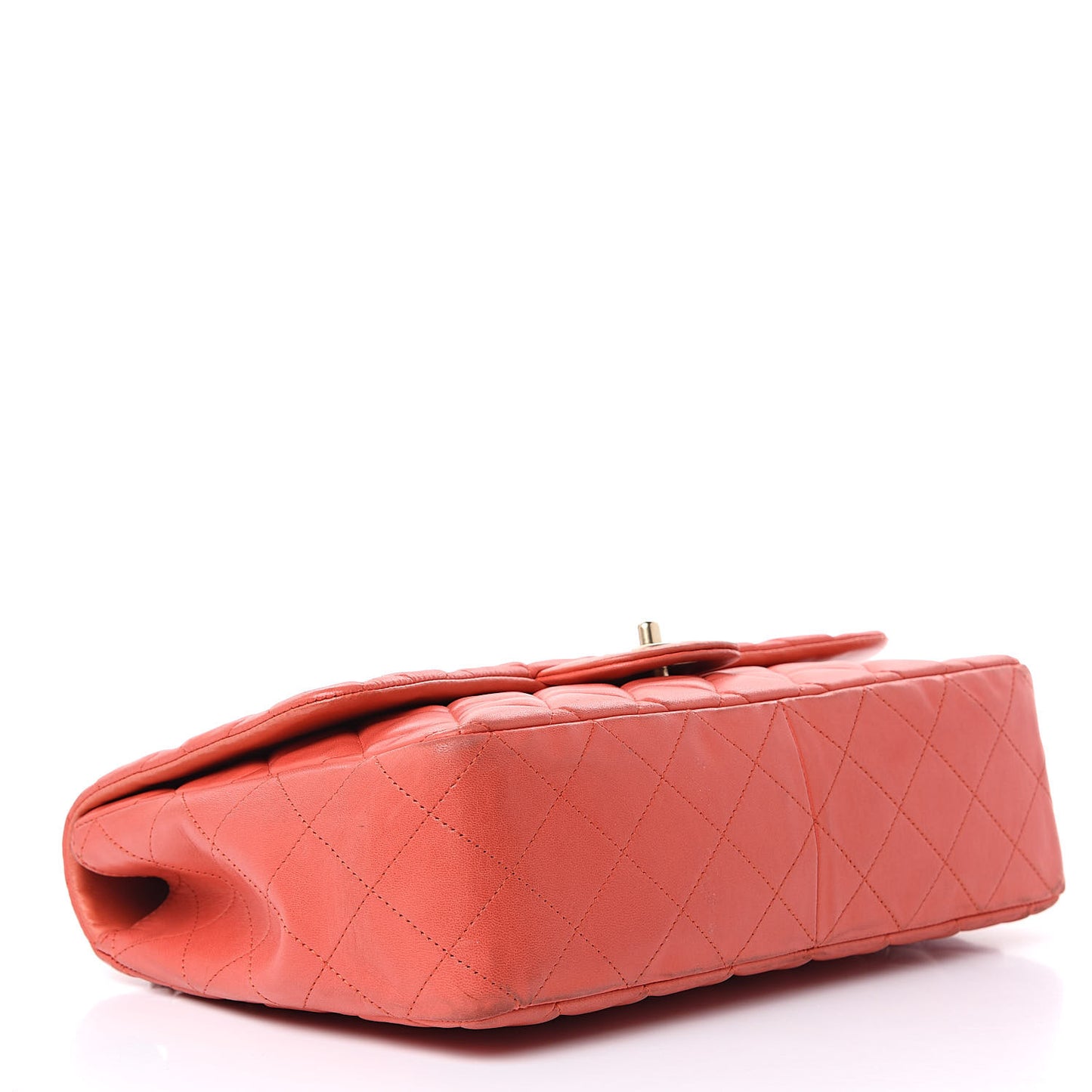 Lambskin Quilted Jumbo Single Flap Coral