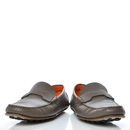 Hermes Epsom Mens Oscar Loafers 42 Etoupe 6 of 10