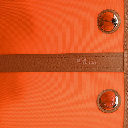 Hermes Toile Militaire Vache Country Garden Party 30 TPM Orange Chai 6 of 15