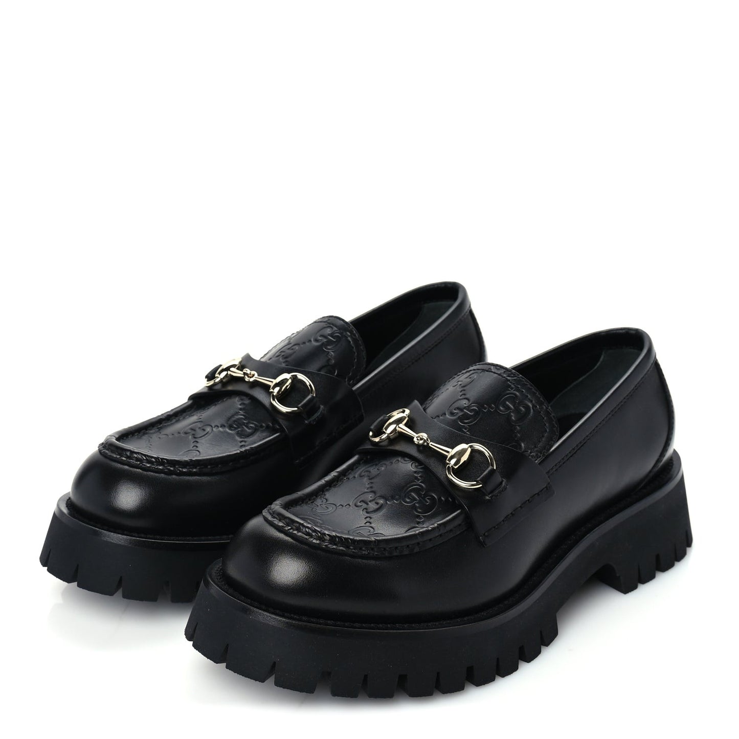 ssima Cordovan Lux Womens Harald Horsebit 25mm Platform Loafers 40  Black
