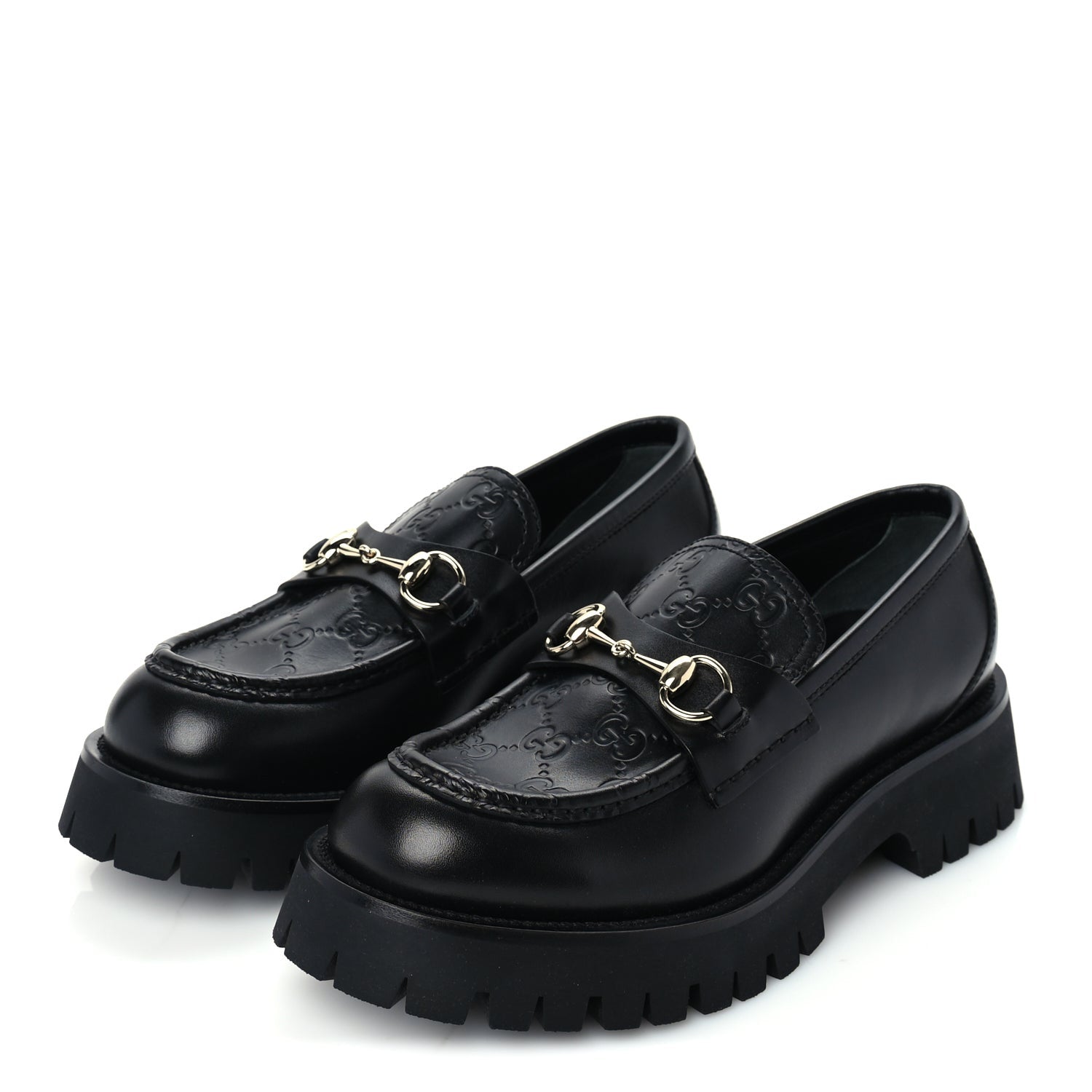 Gucci ssima Cordovan Lux Womens Harald Horsebit 25mm Platform Loafers 40  Black 2 of 7
