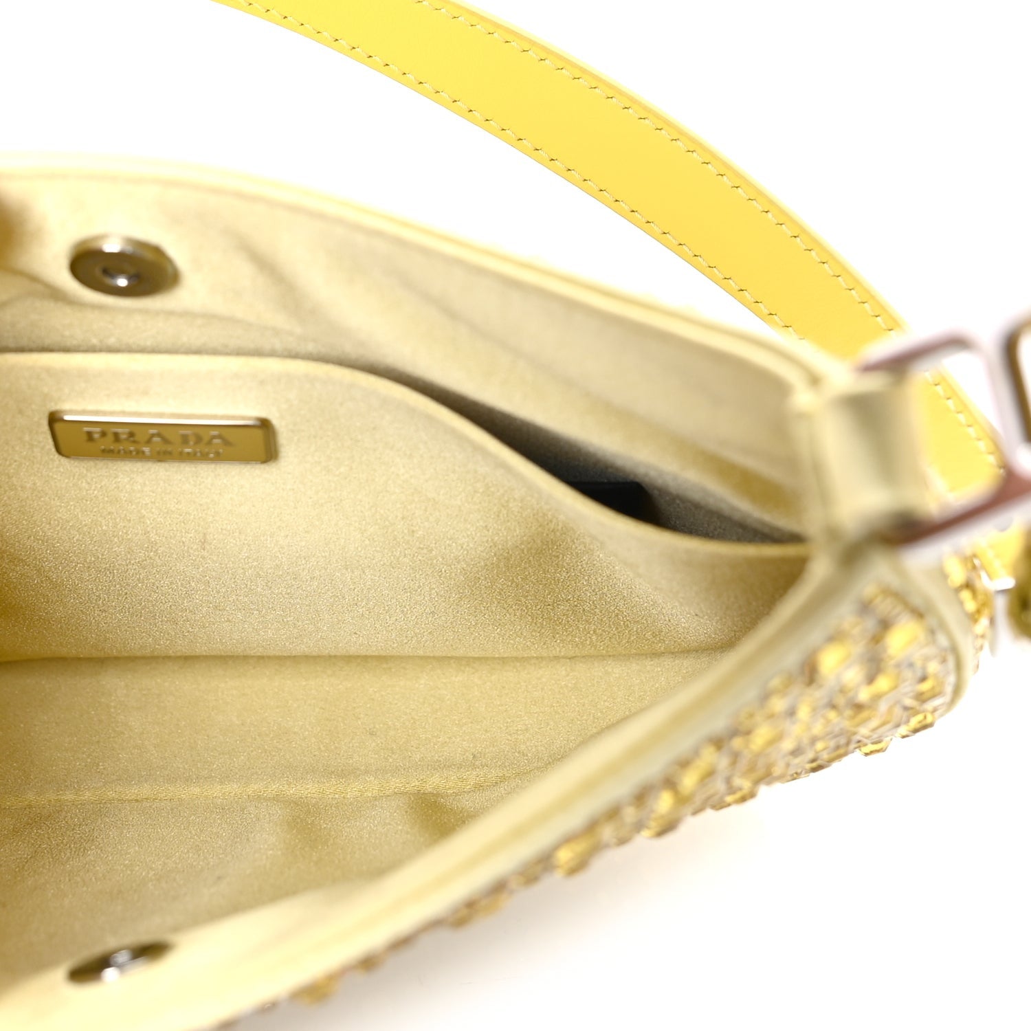 Prada Satin Crystal Cleo Adjustable Strap Shoulder Bag Ananas 4 of 7