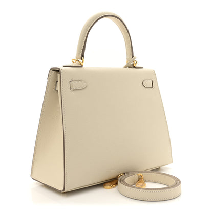 Hermes Epsom Kelly Sellier 25 Craie 3 of 11