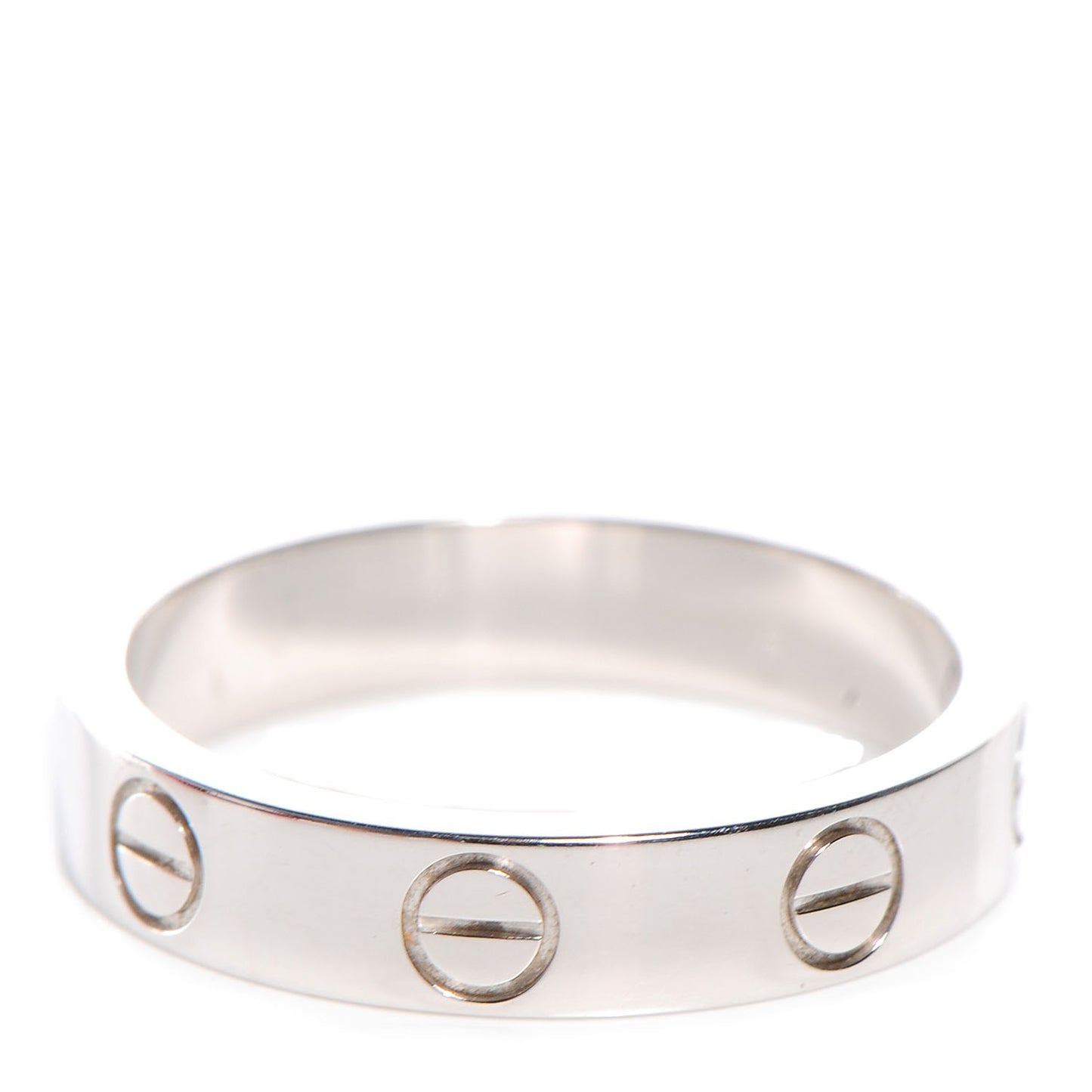 18K White Gold 3.5mm LOVE Wedding Band Ring 49 4.75