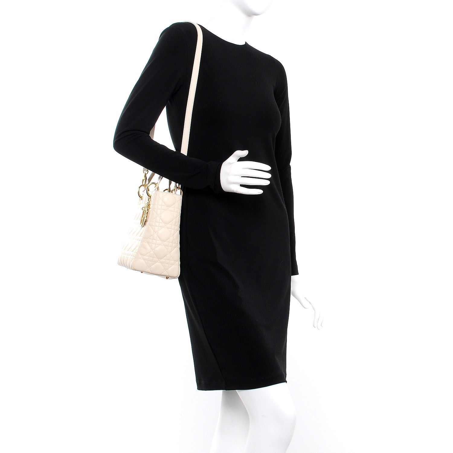 Christian Dior Lambskin Cannage Medium Lady Dior White 2 of 10