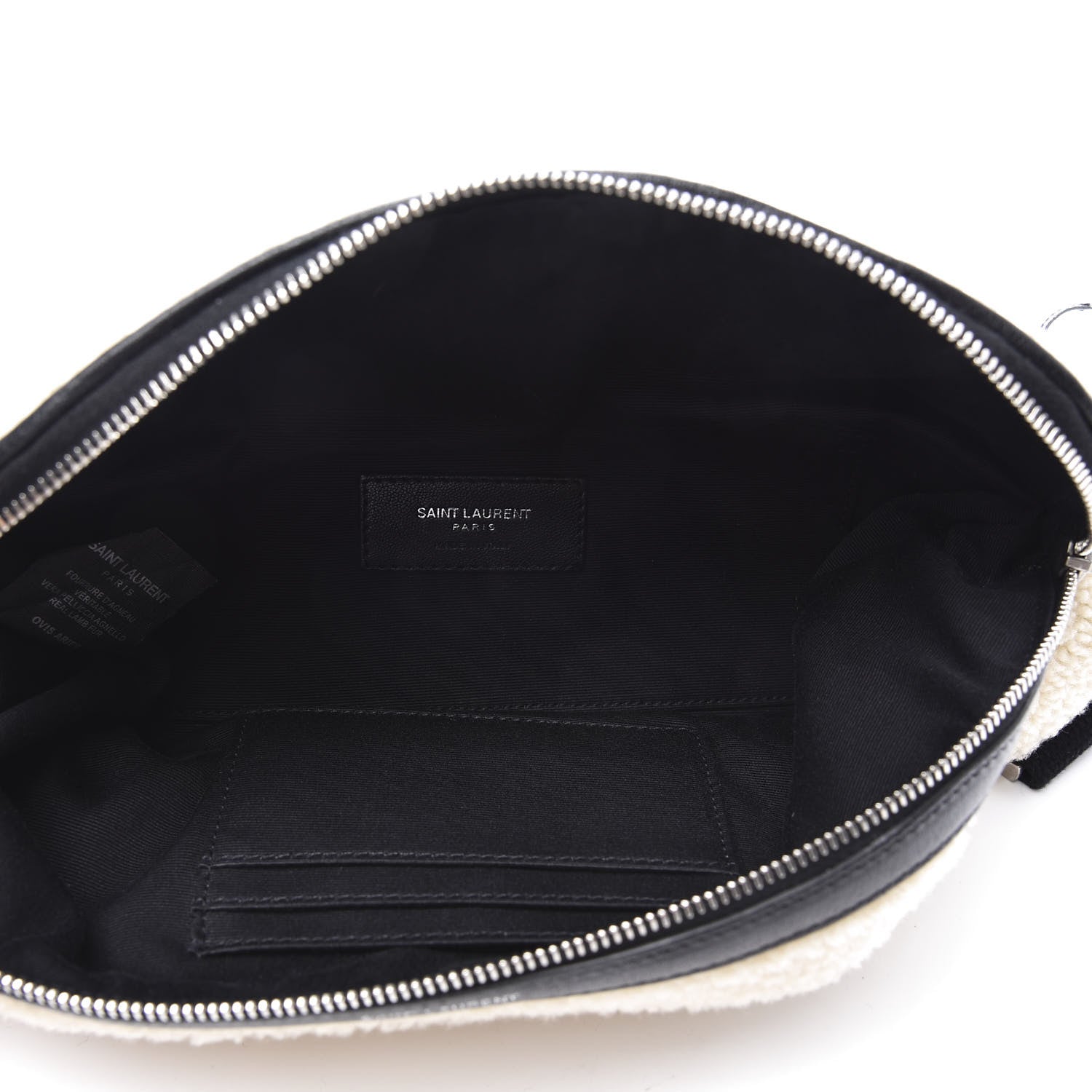 Saint Laurent Shearling Belt Bag Beige 4 of 9