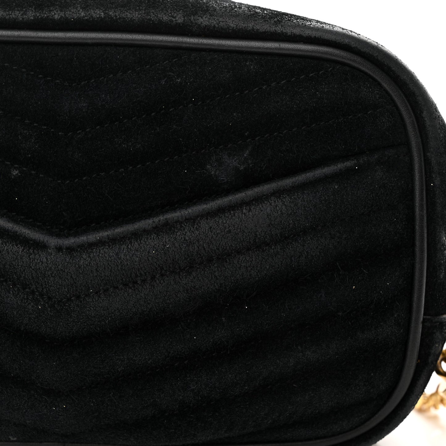 Suede Matelasse Monogram Mini Lou Camera Bag Black
