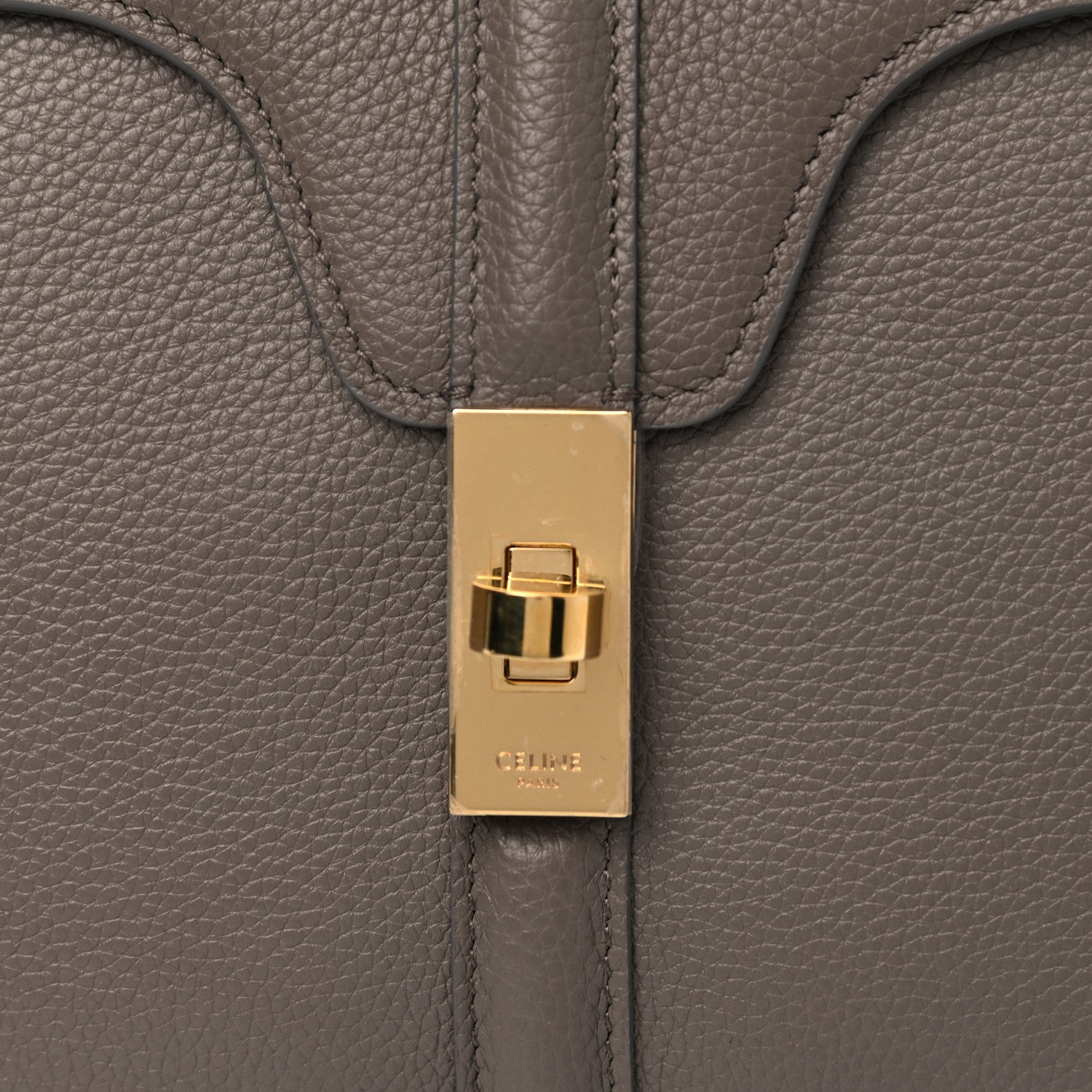 Celine Grained Calfskin Small 16 Top Handle Bag Pebble 14 of 14