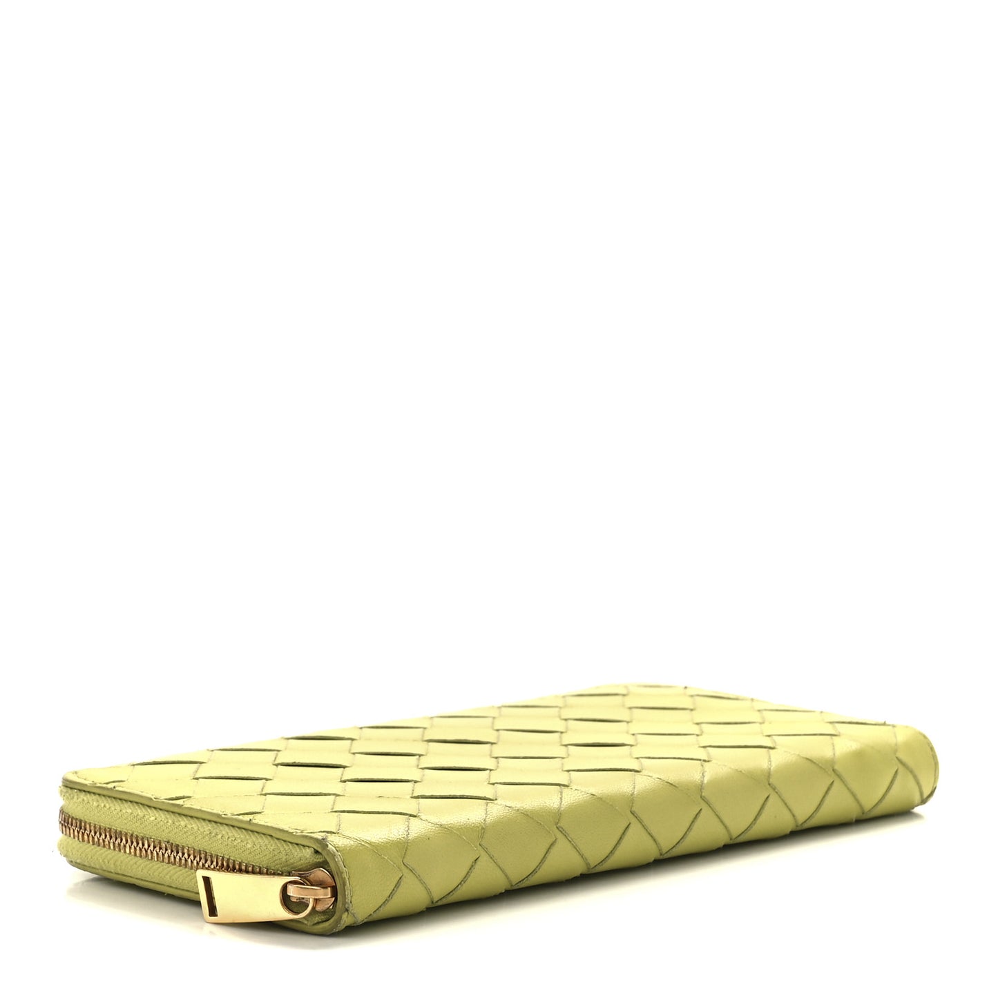 Nappa Intrecciato Zip Around Wallet Kiwi
