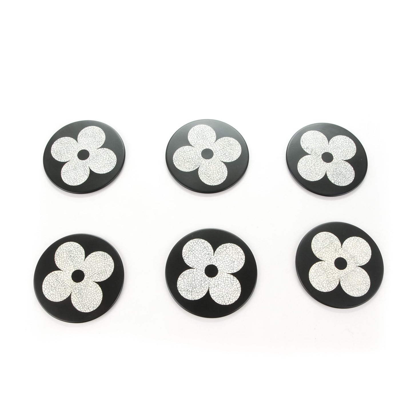 Eggshell Lacquer Coasters Set of 6