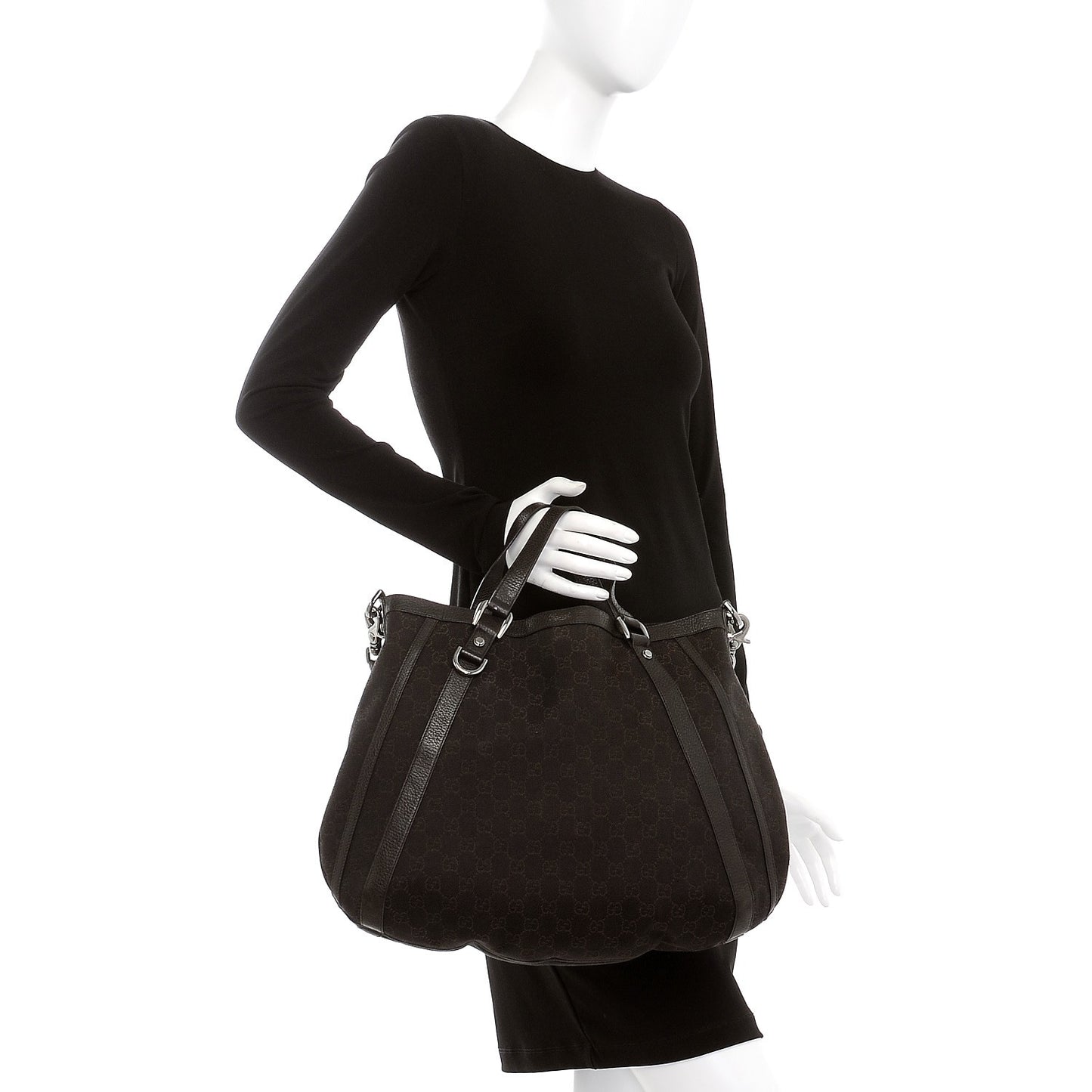 Monogram Medium Abbey Convertible Tote Dark Brown