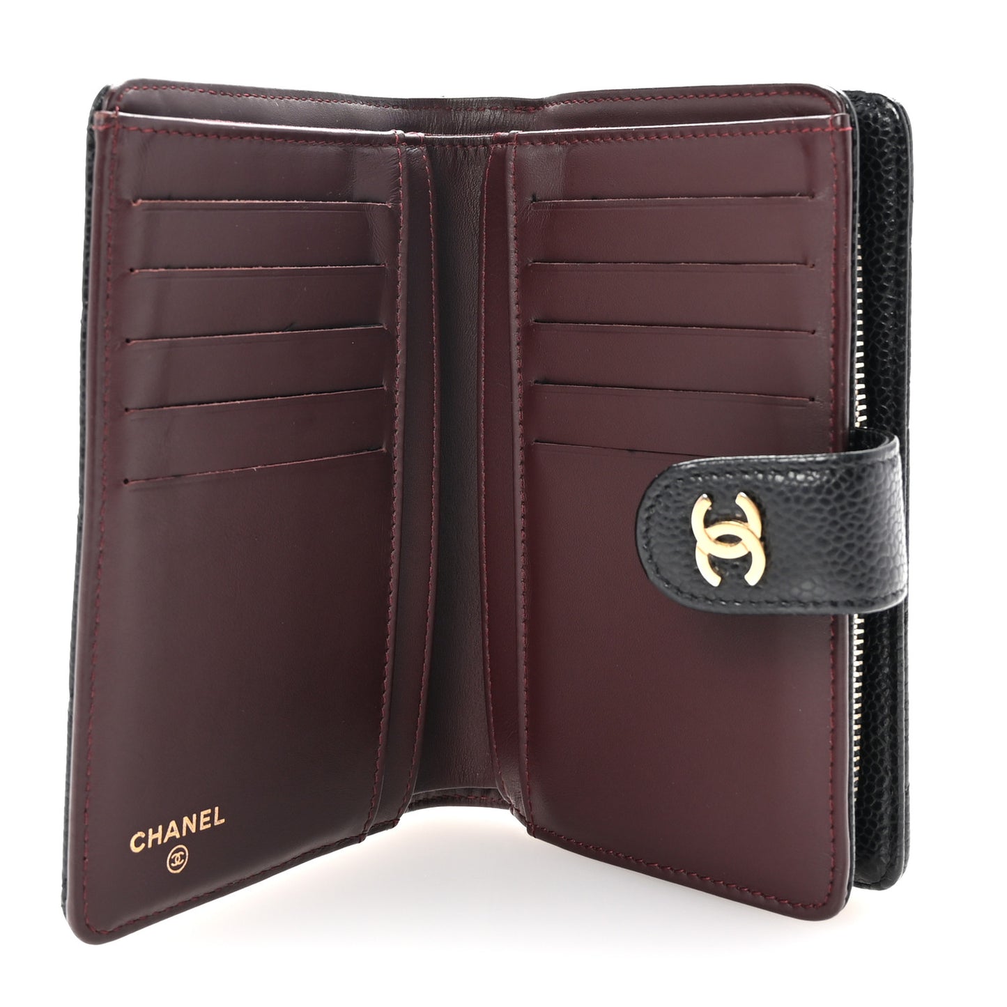 Caviar Quilted CC French Wallet Black