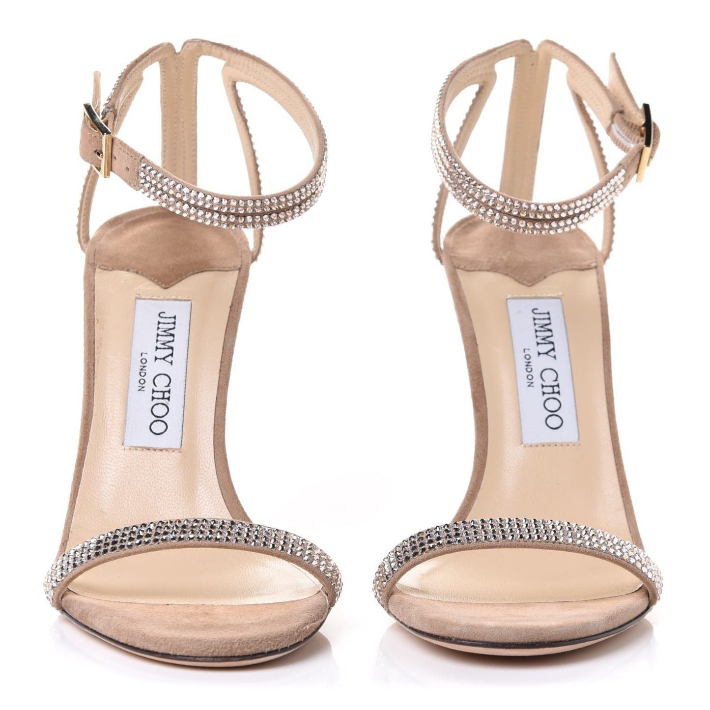 Suede Crystal Daisy 100 Sandal 38 Nude