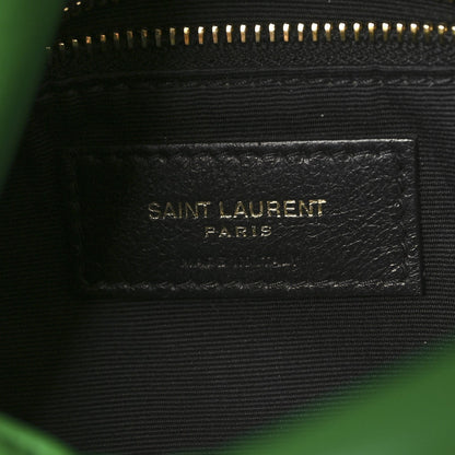 Saint Laurent Lambskin Quilted Small Loulou Puffer Monogram Chain Satchel New Vert 6 of 7