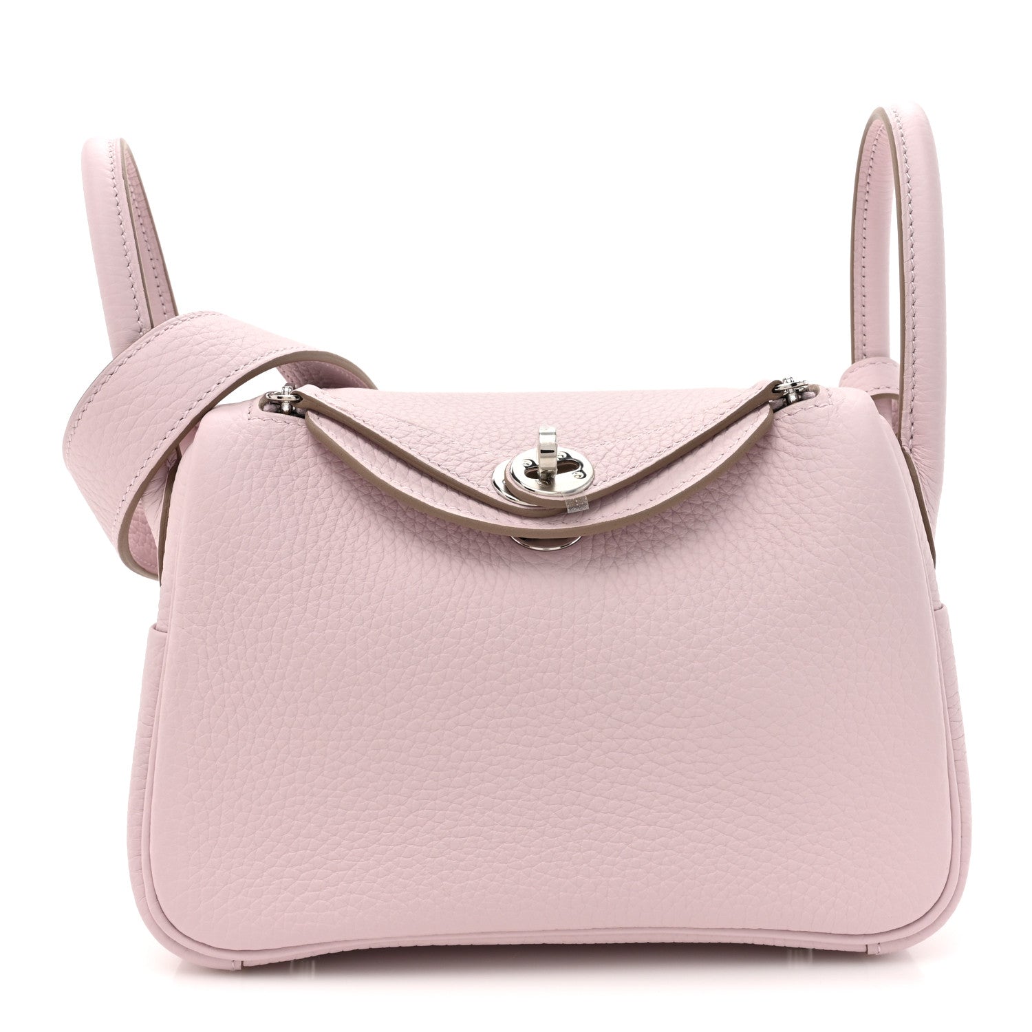 Hermes Taurillon Clemence Verso Mini Lindy 20 Mauve Pale Mushroom 1 of 11