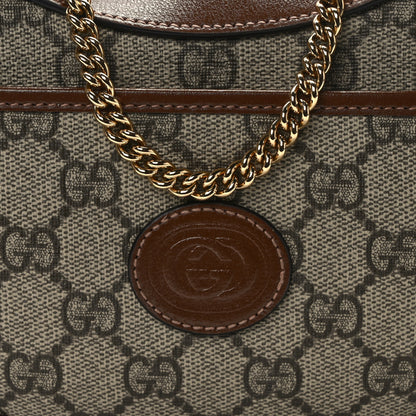 Gucci GG Supreme Monogram Azalea Calfskin Mini Retro Interlocking G Half Moon Bag Beige Ebony Brown Sugar 8 of 11