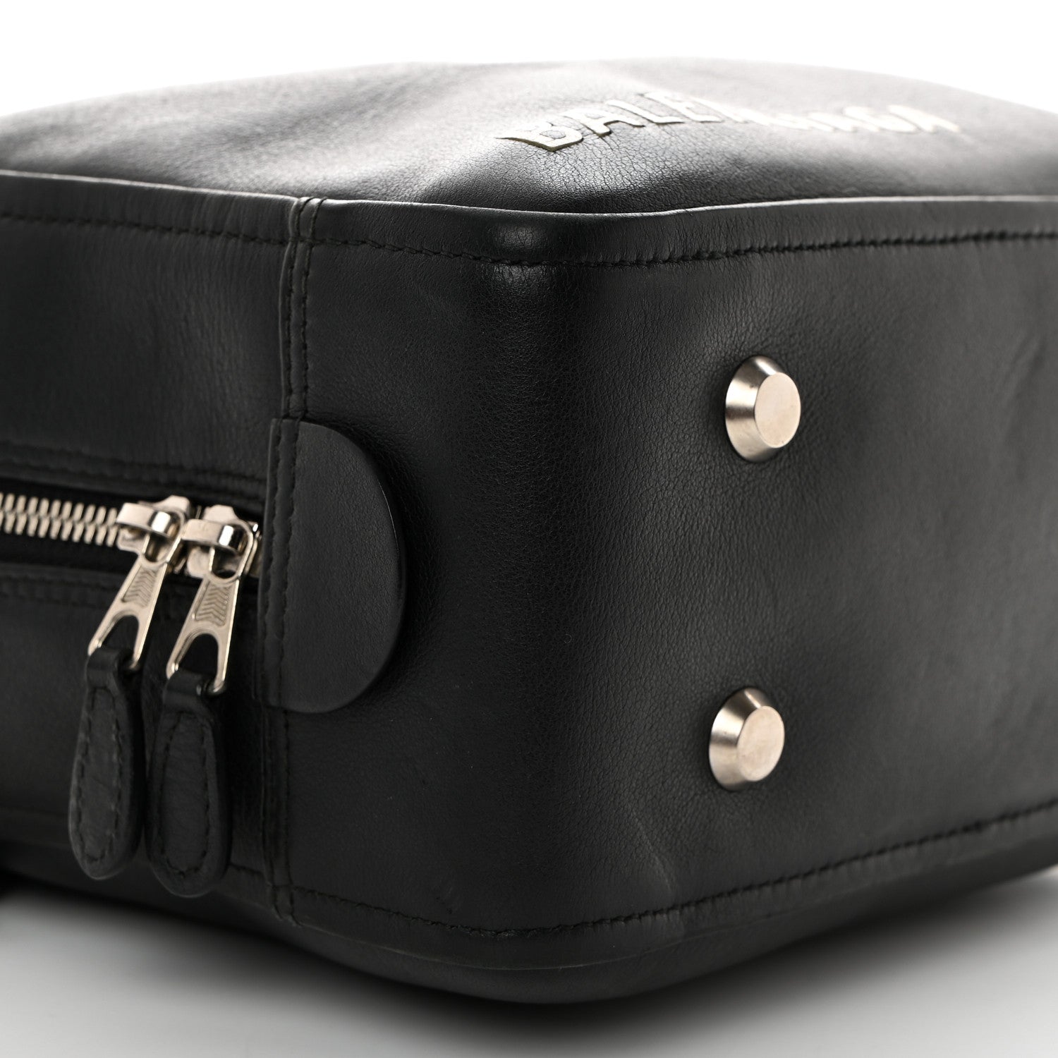 Balenciaga Shiny Day Calfskin XS Triangle Square Bag Black 8 of 10