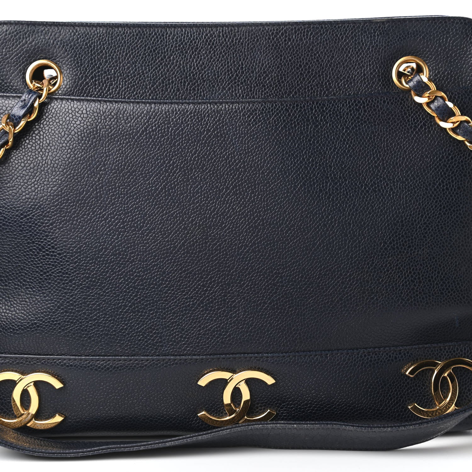 Chanel Caviar CC Shoulder Bag Navy Blue 10 of 10