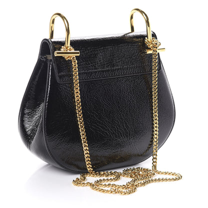 Chloe Grained Patent Mini Drew Shoulder Bag Black 3 of 9