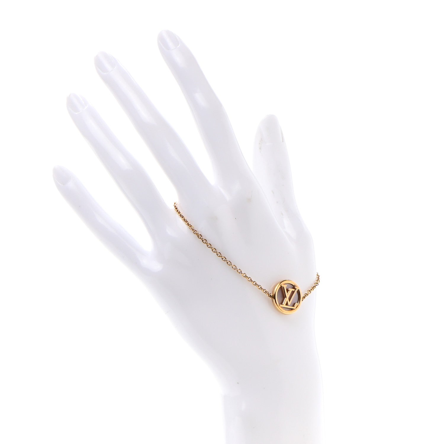 Louis Vuitton Gold L to V Pearlfection Bracelet 2 of 6