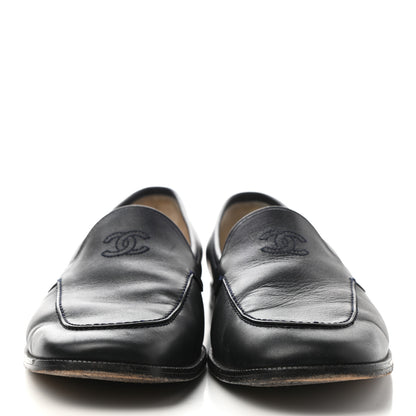 Chanel Lambskin CC Loafers 39.5 Navy 2 of 11