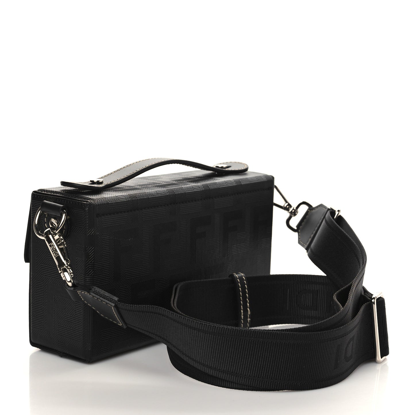 Vitello King FF Lines Embossed Baguette Soft Trunk Black