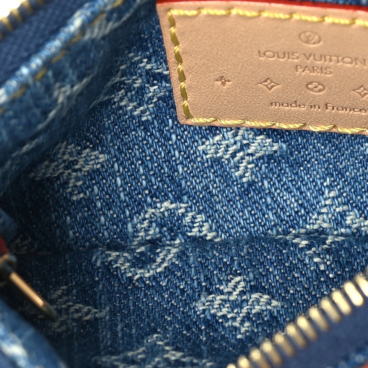 Monogram Denim Key Pouch Denim Blue