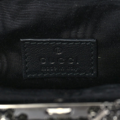 Gucci Metal Crystal GG Monogram Mini Crystal Bow Clutch Black 5 of 8