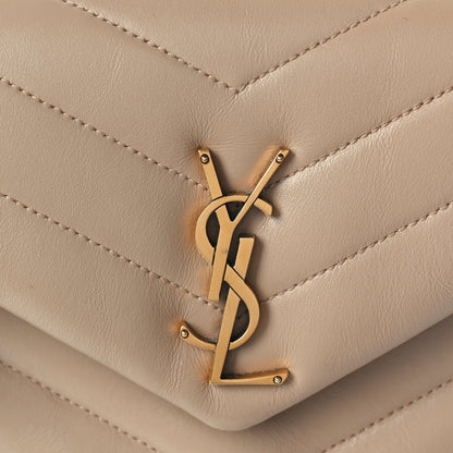 Saint Laurent Calfskin Y Quilted Monogram Small Loulou Chain Satchel Dark Beige 6 of 8