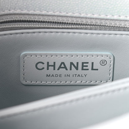 Chanel Iridescent Caviar Quilted Mini Coco Handle Flap Light Blue 6 of 9
