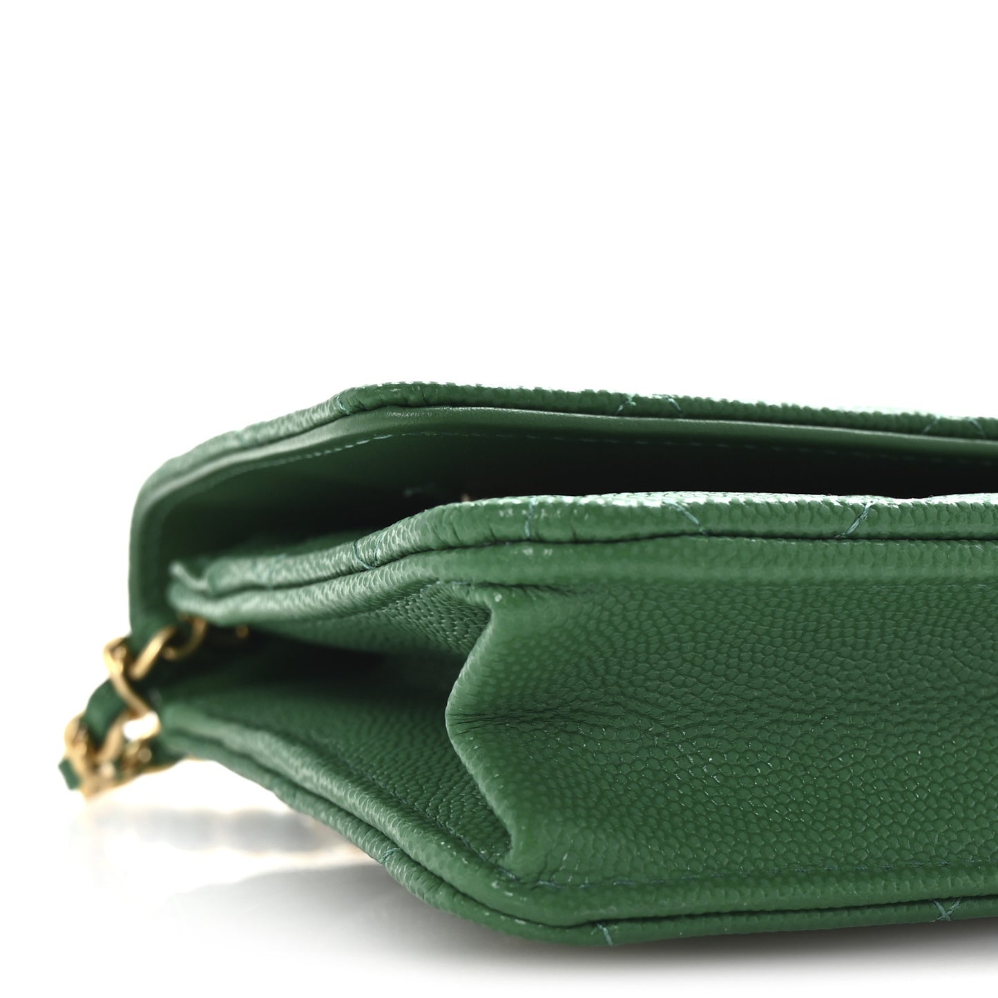 Caviar Quilted Coco Stamps Wallet On Chain WOC Green