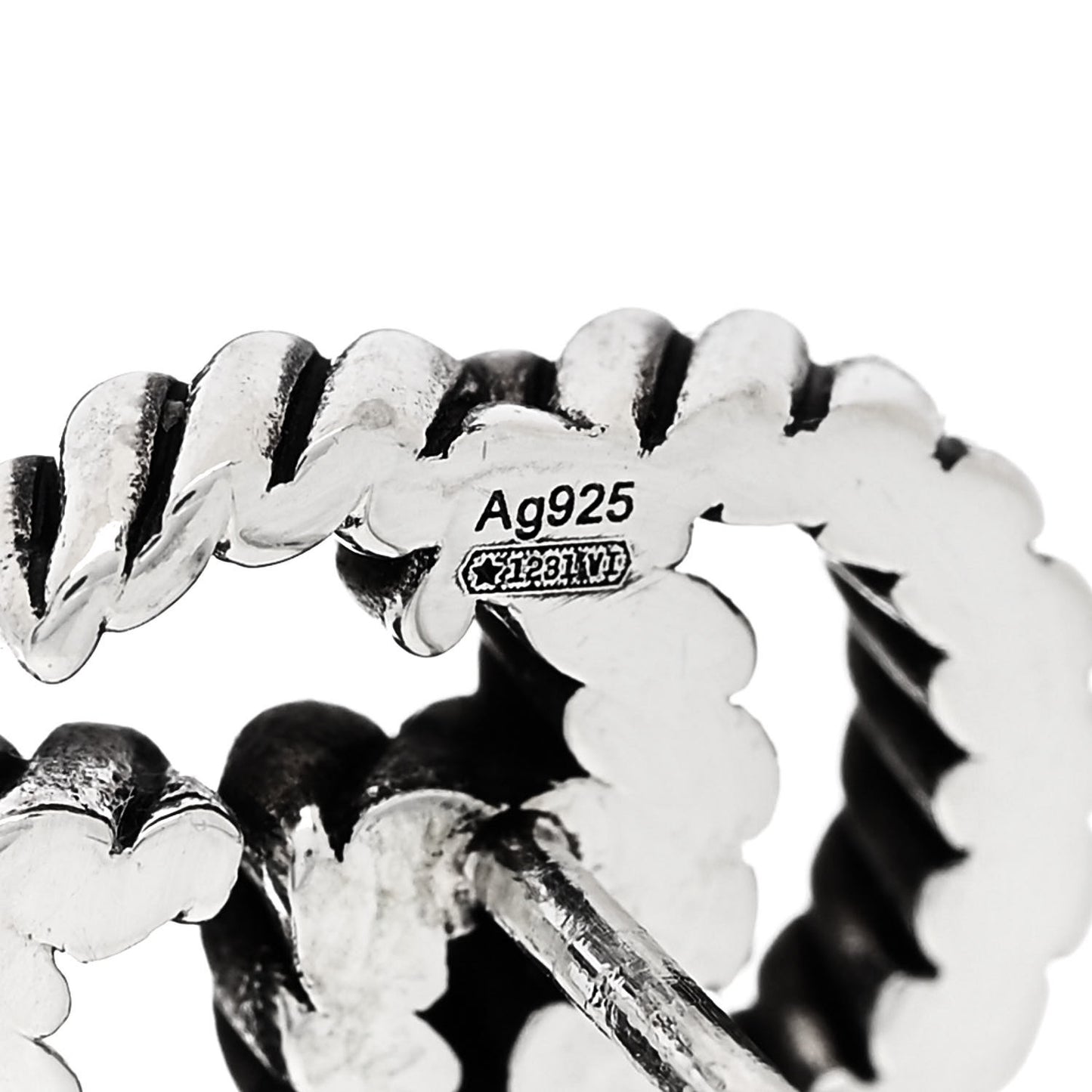 Sterling Silver Torchon Double G Earrings