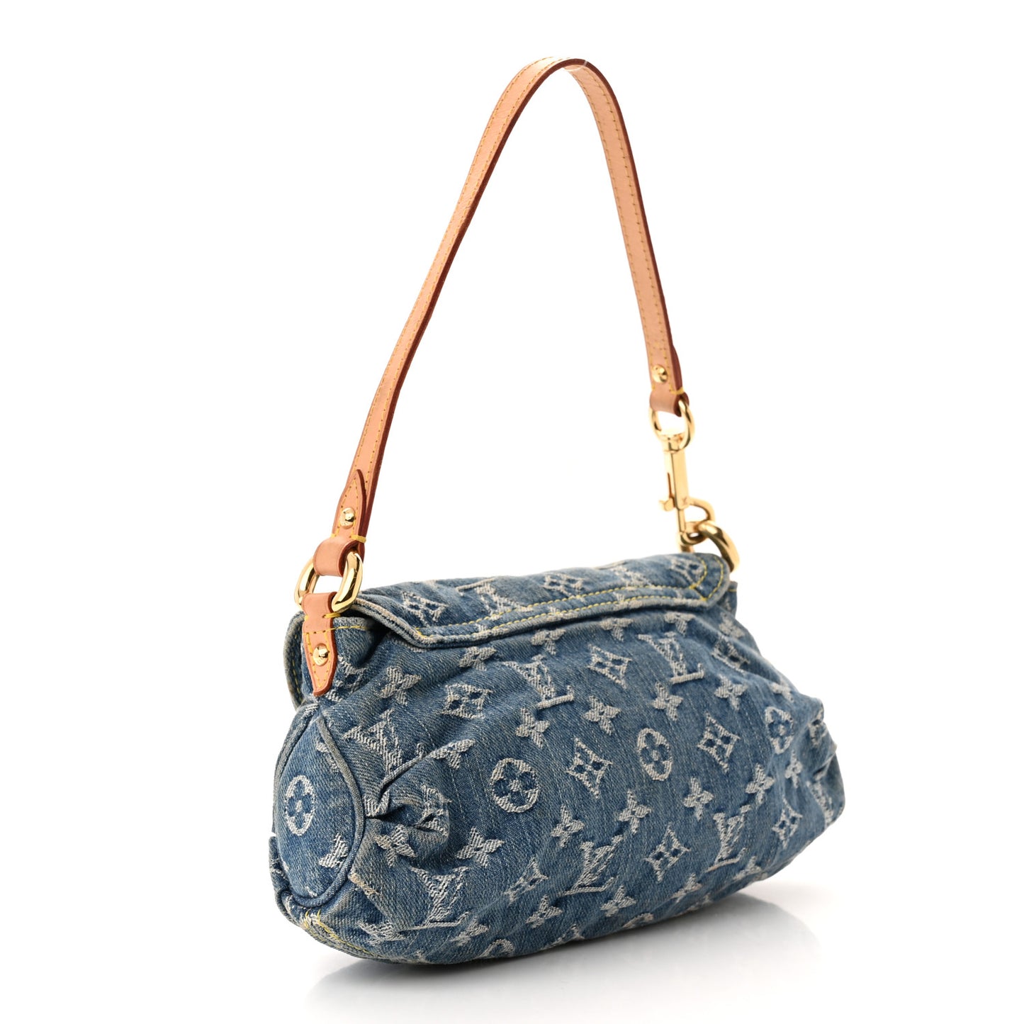 Monogram Denim Mini Pleaty Blue