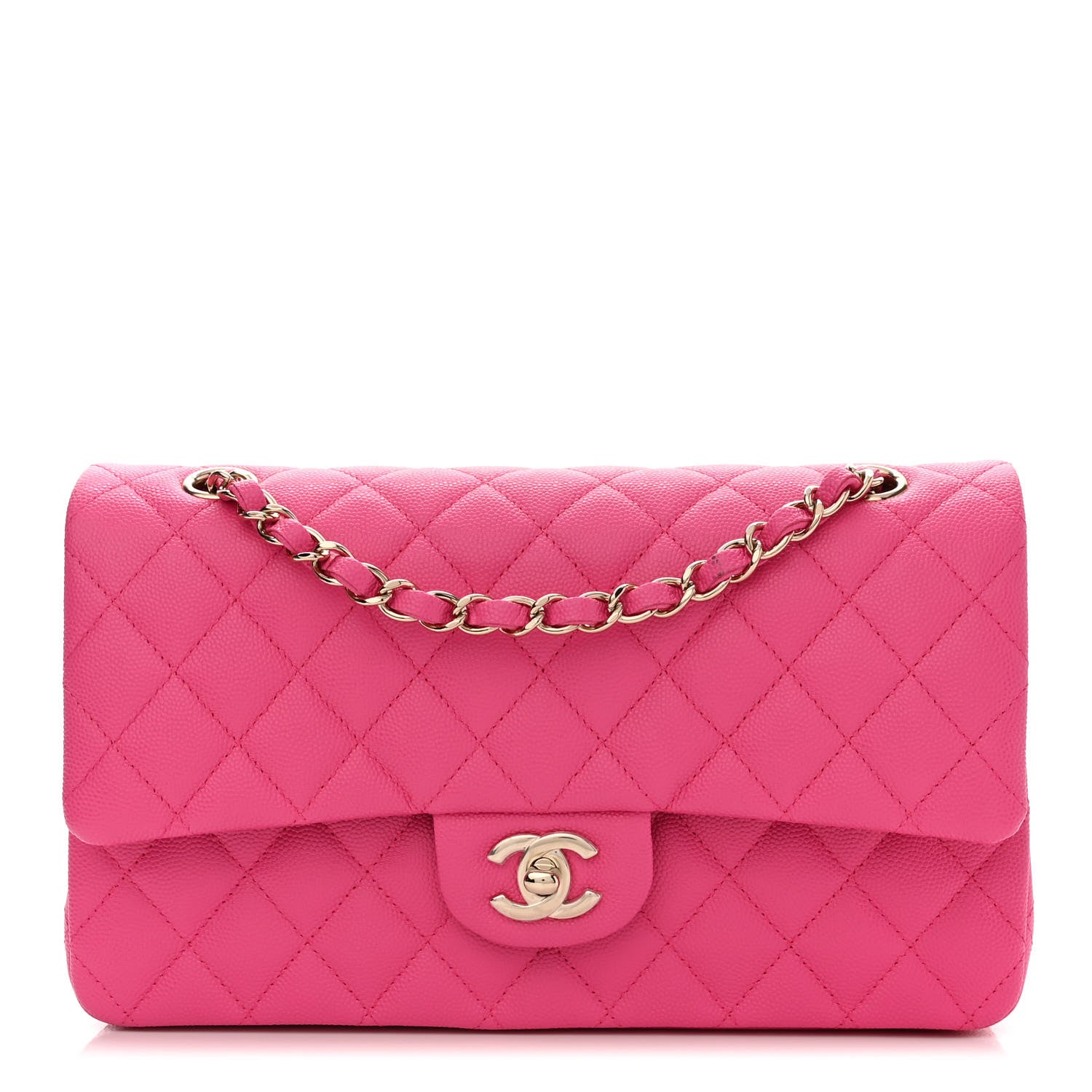 Chanel Caviar Quilted Medium Double Flap Dark Pink 1 of 11