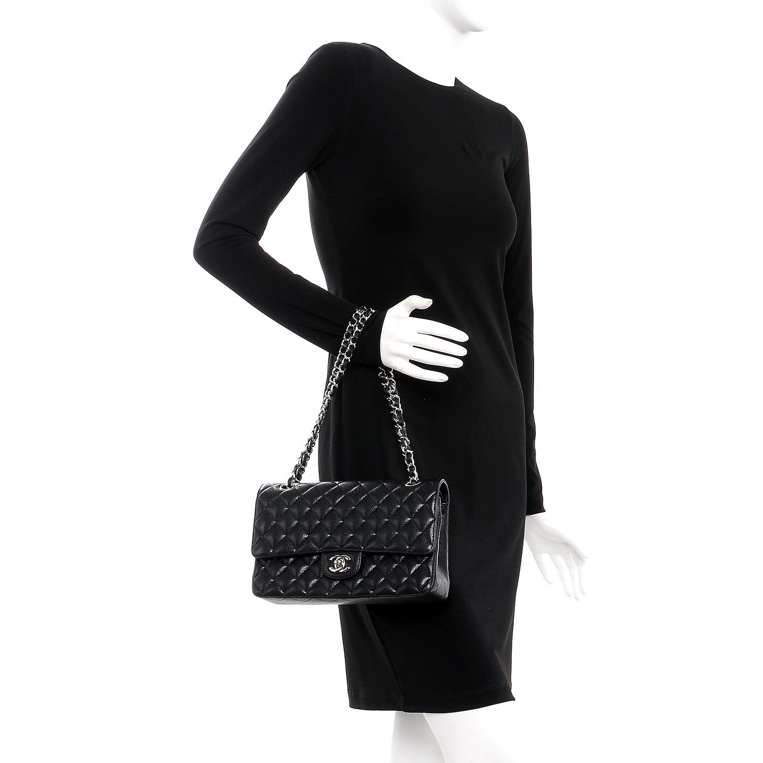 Chanel Caviar Quilted Medium Double Flap Black 3 of 15