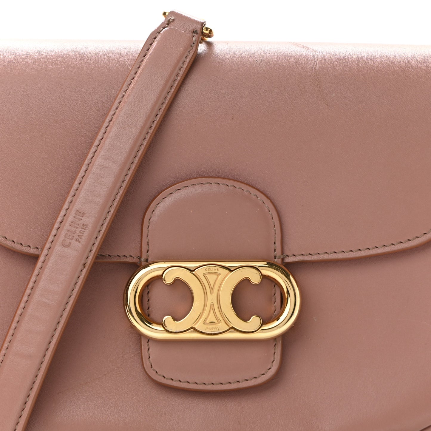 Shiny Calfskin Medium Chain Maillon Triomphe Antique Rose