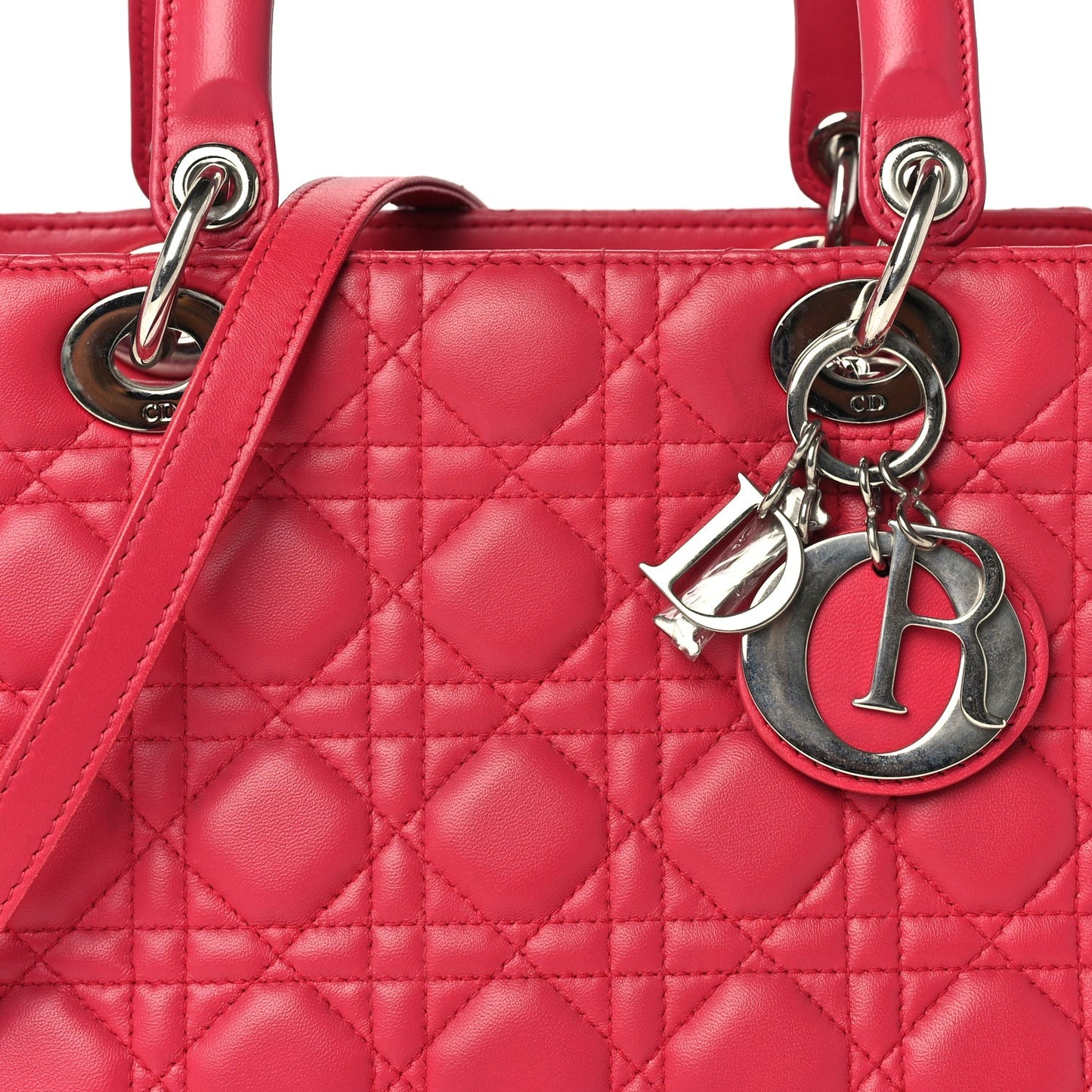 Lambskin Cannage Medium Lady Dior  Red
