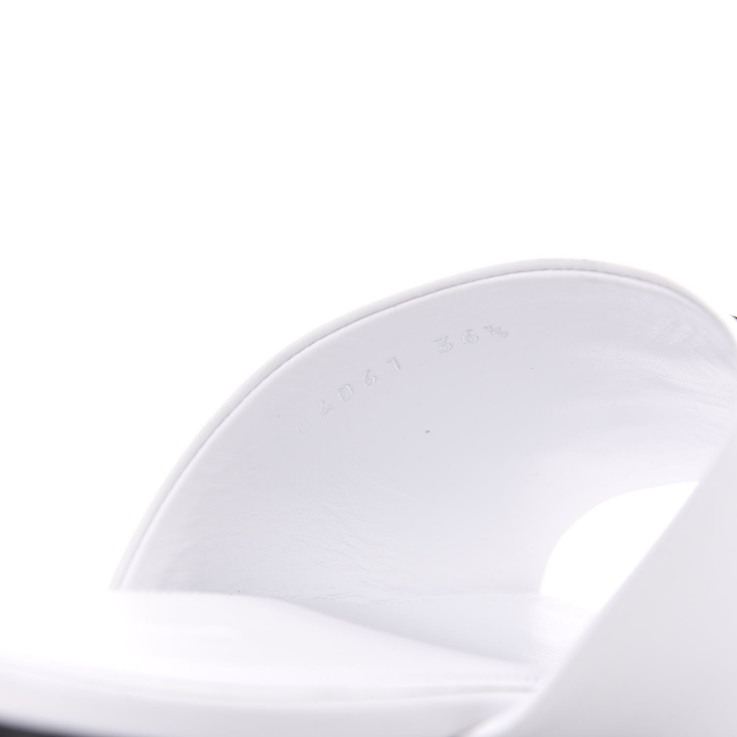 Balenciaga Shiny Sheepskin Oval BB Mule Sandals 36.5 White 8 of 9