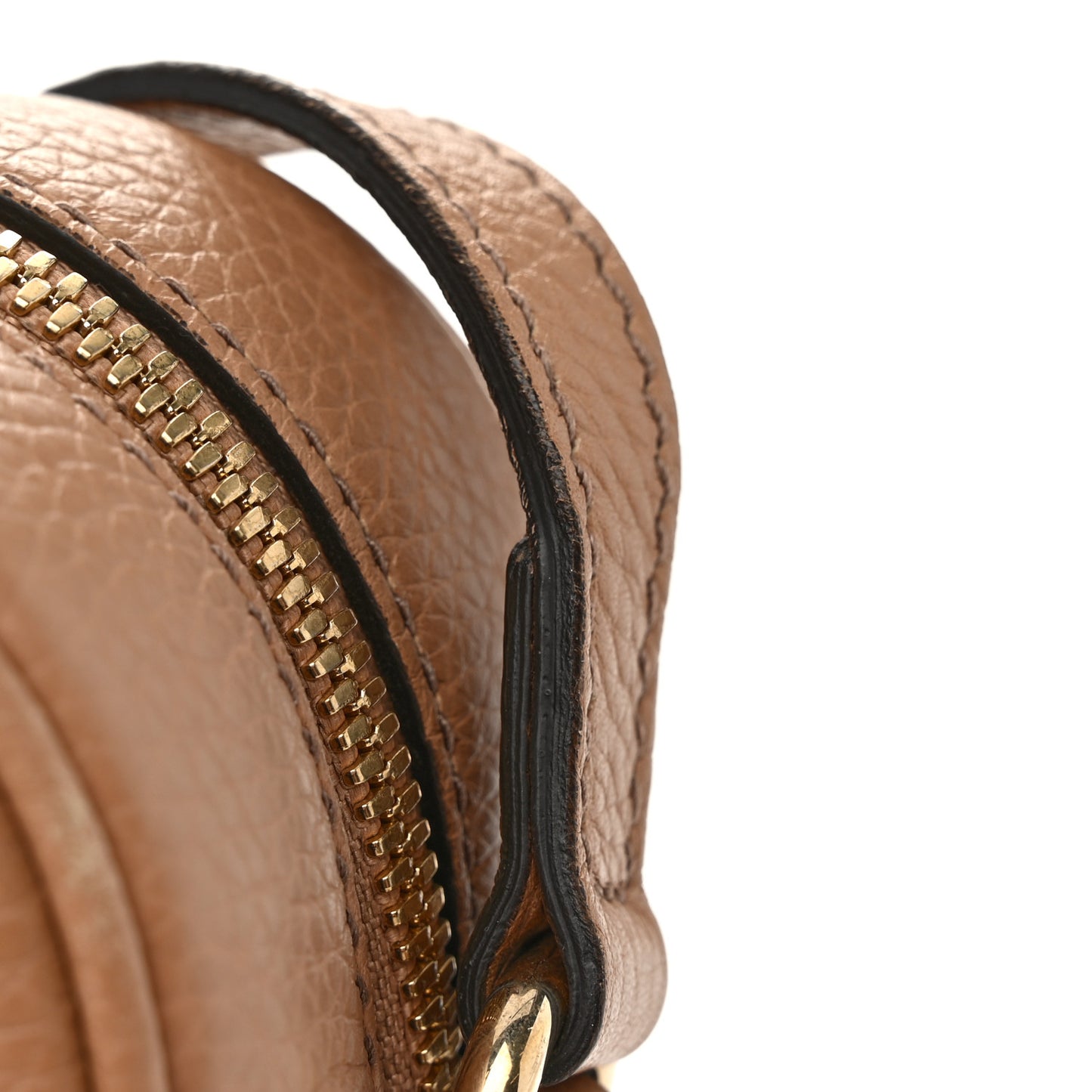 Pebbled Calfskin Small Soho Disco Bag Camelia