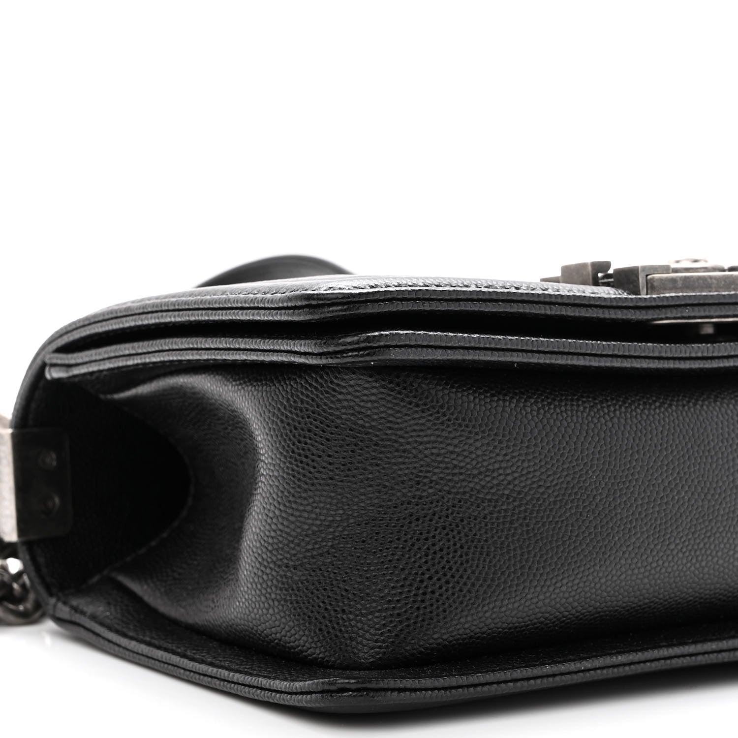 Chanel Caviar Chevron Quilted Small Boy Flap Black 9 of 10