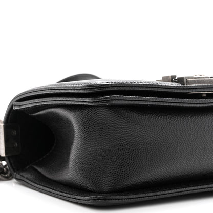 Chanel Caviar Chevron Quilted Small Boy Flap Black 9 of 10