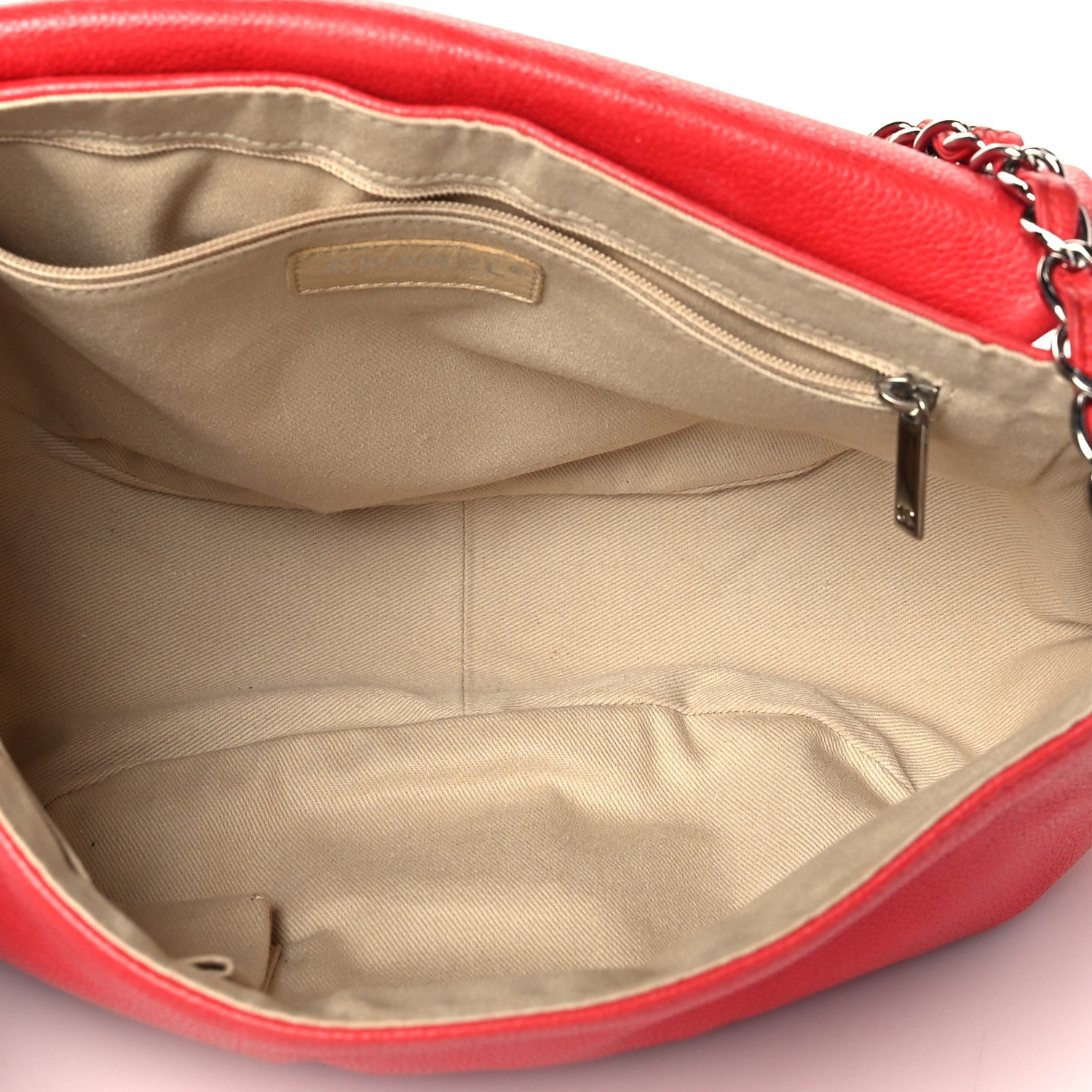 Chanel Caviar Half Moon Flap Red 9 of 16