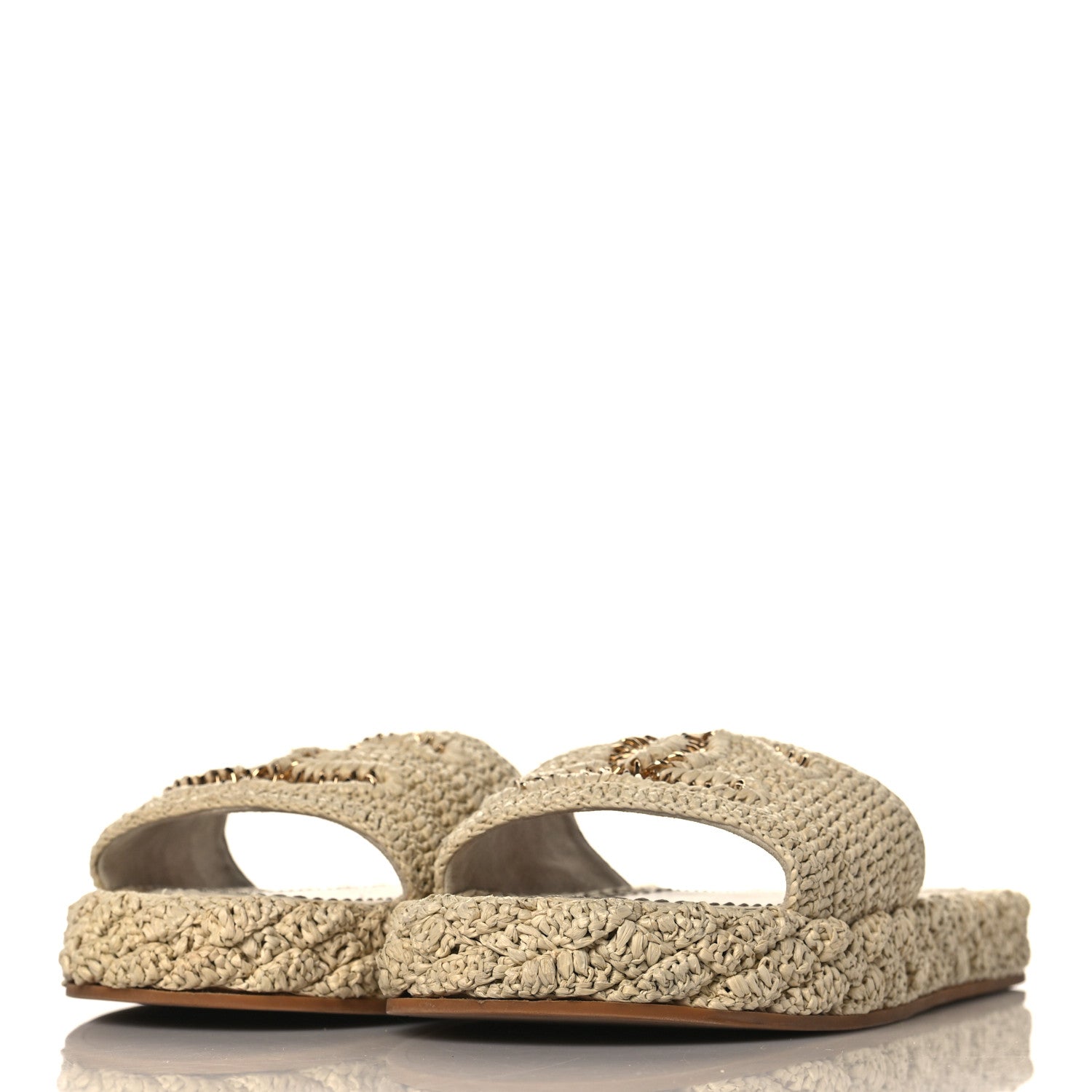 Chanel Cord Braided CC Mules 35 Light Beige 2 of 8