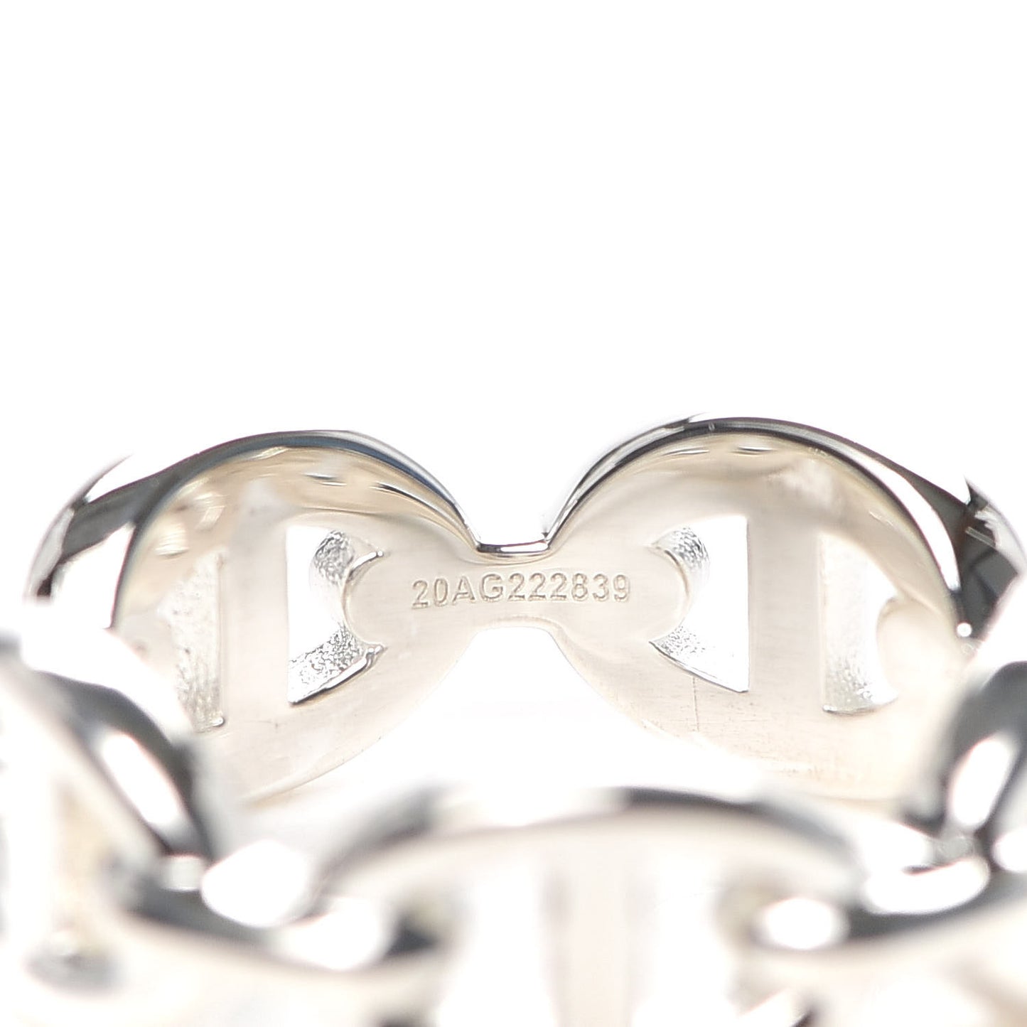 Sterling Silver PM Chaine d'Ancre Enchainee Band Ring 51 5.75