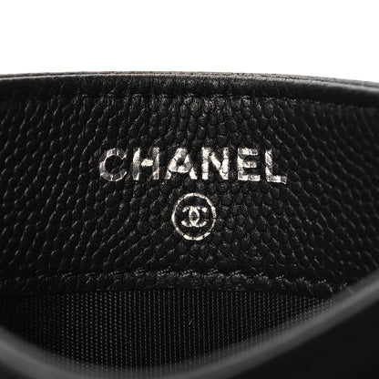 Chanel Caviar Camellia Embossed Card Holder Black 6 of 8