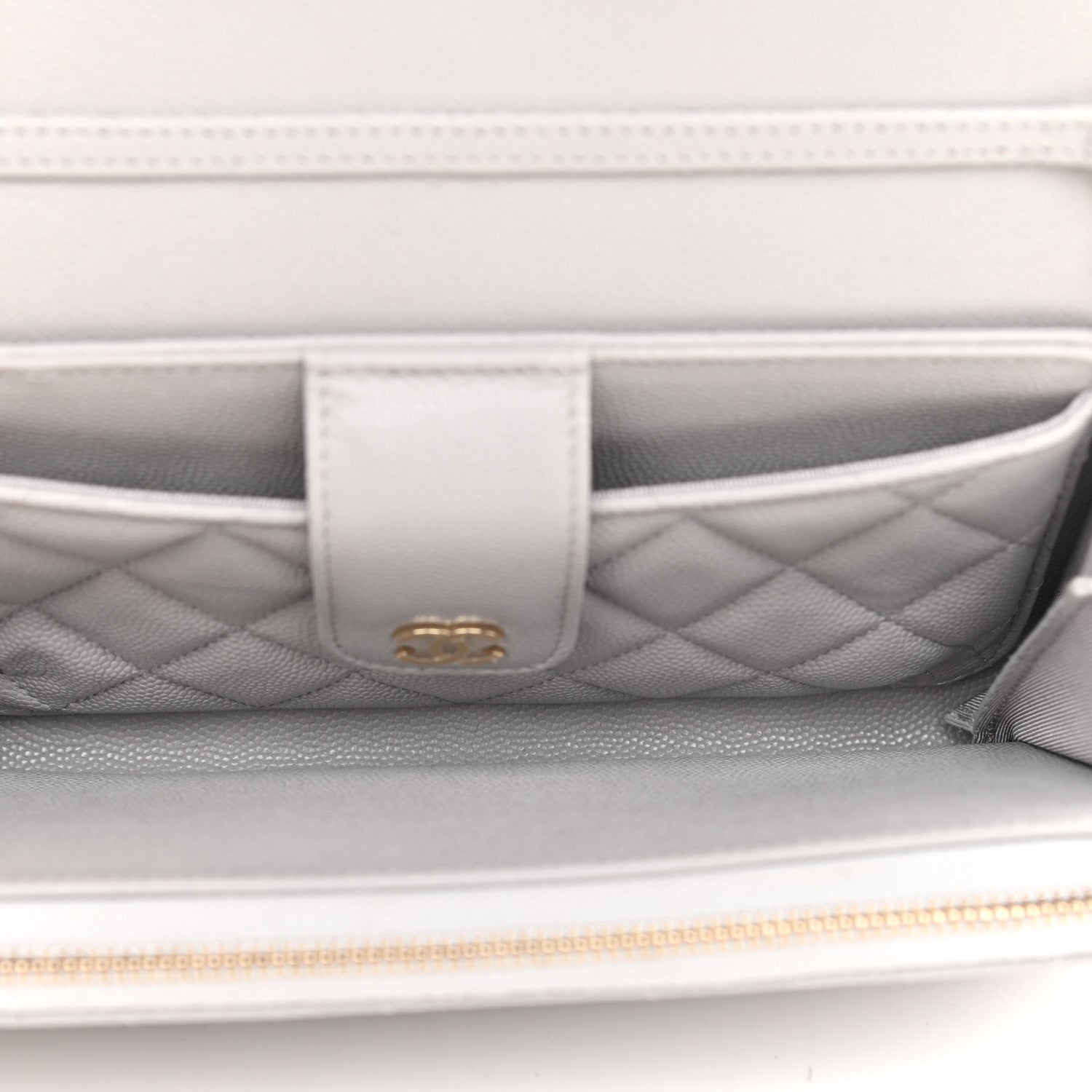 Chanel Caviar Quilted Phone Holder Wallet on Removable Chain Grey 5 of 12