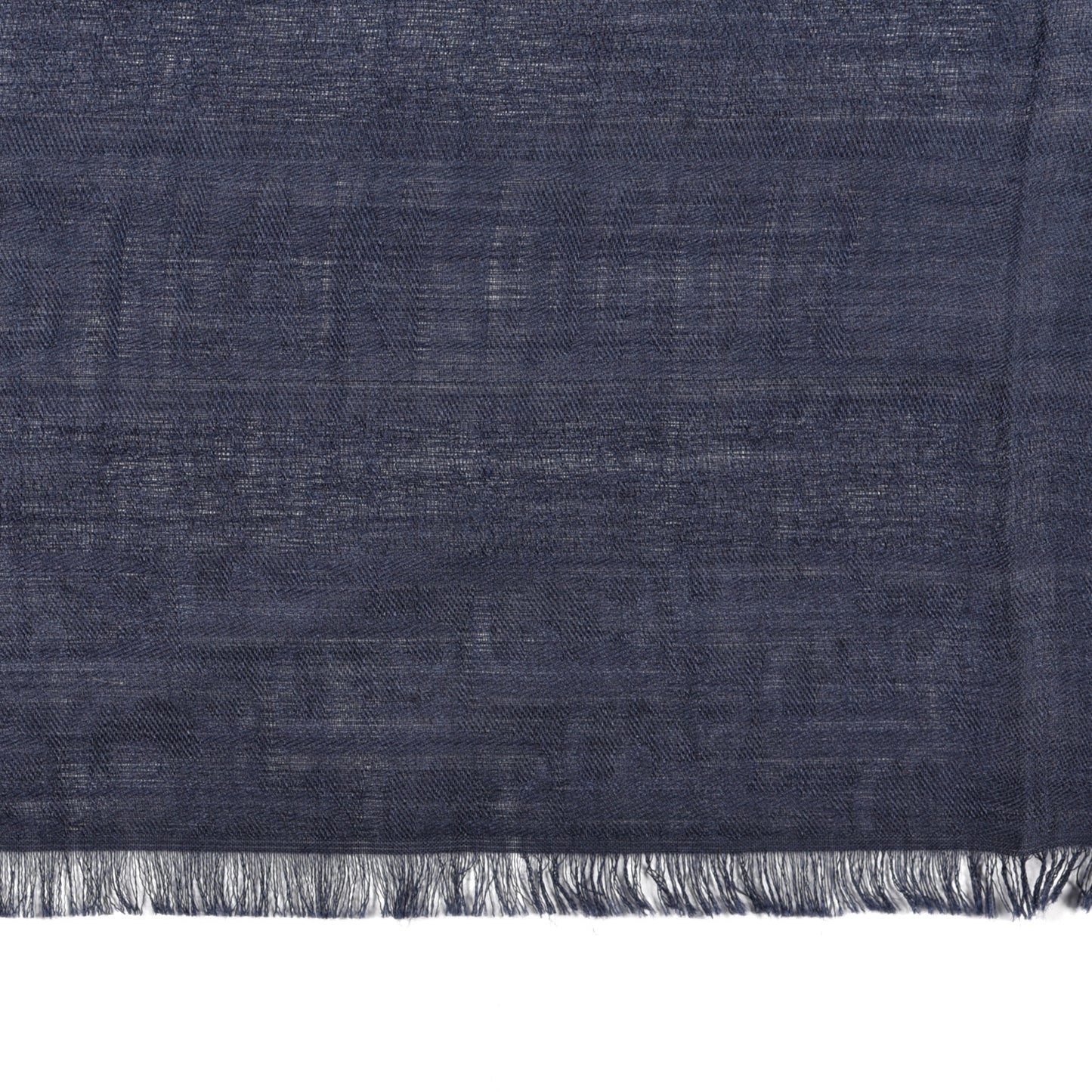 Wool Silk Cashmere Oblique Shawl Blue