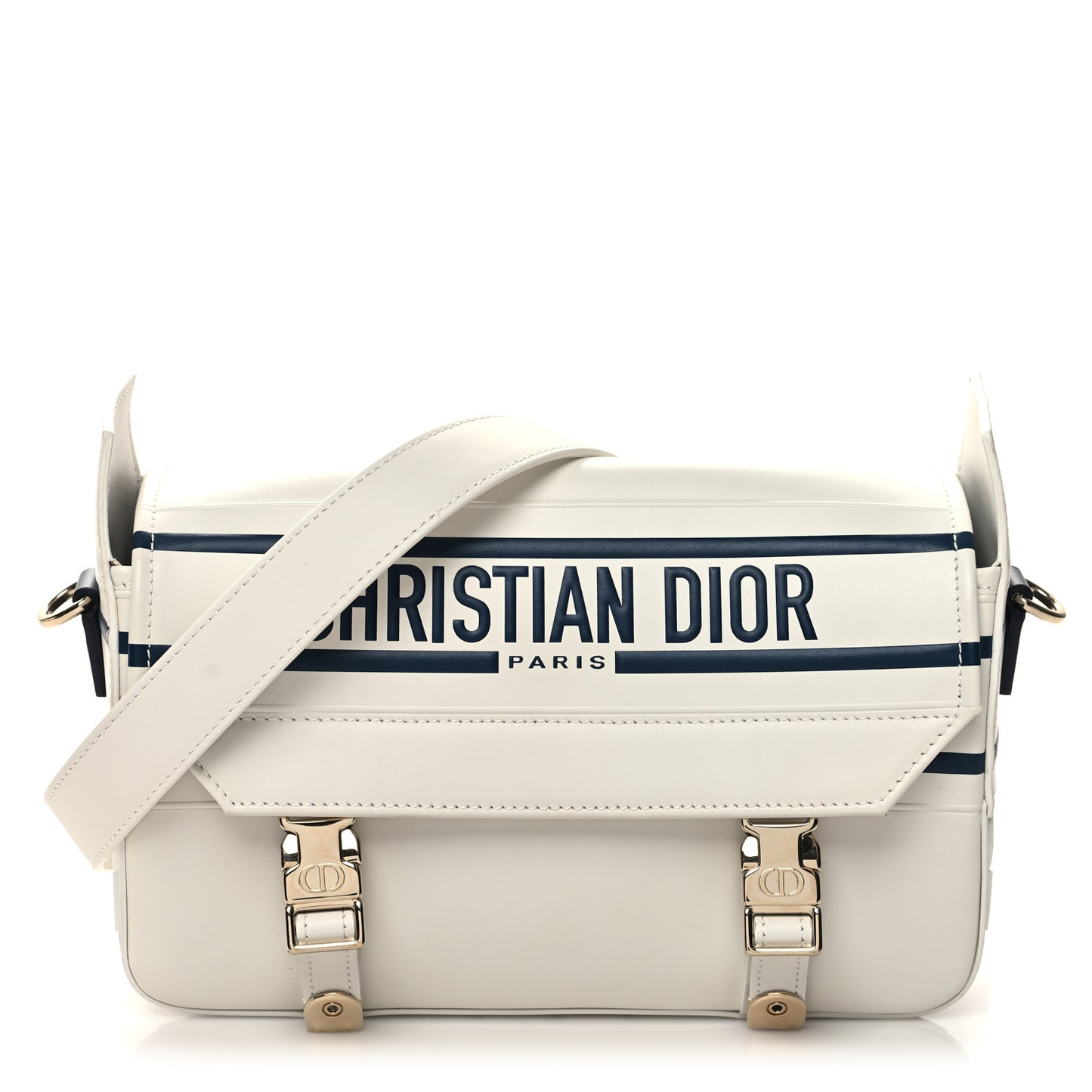 Smooth Calfskin Diorcamp Bag White Blue