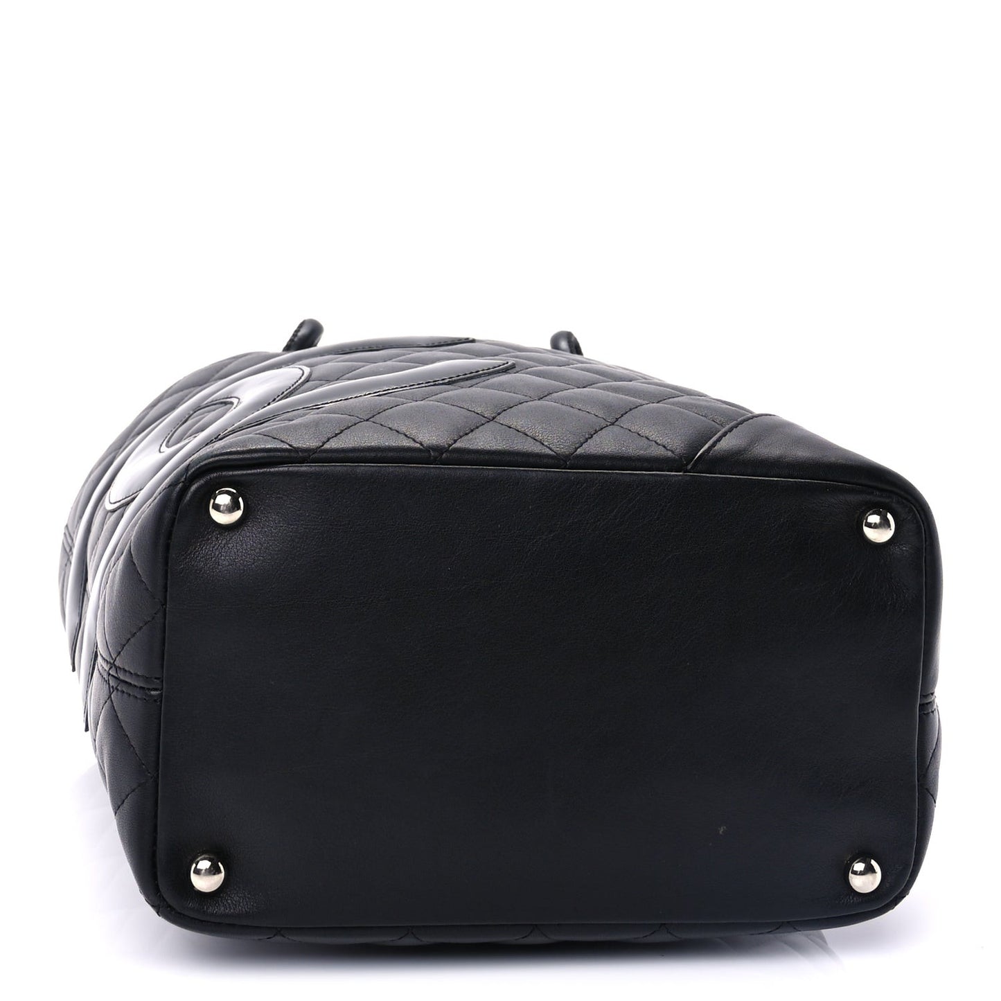 Calfskin Quilted Medium Cambon Tote Black
